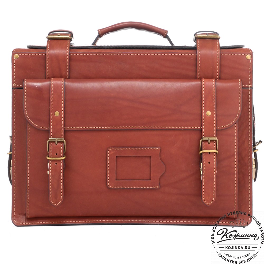 Кожаный портфель-кофр  "Универсал"  (коньяк)